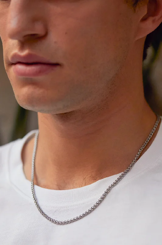 Modern Crystal Necklace-Mens Spiga Chain Necklace