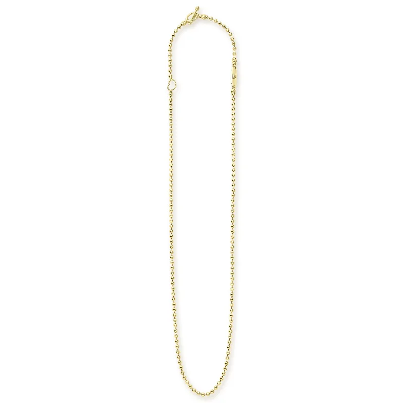 Multi-Layer Chain Necklace-Signature Caviar 18K Gold Beaded Toggle Necklace