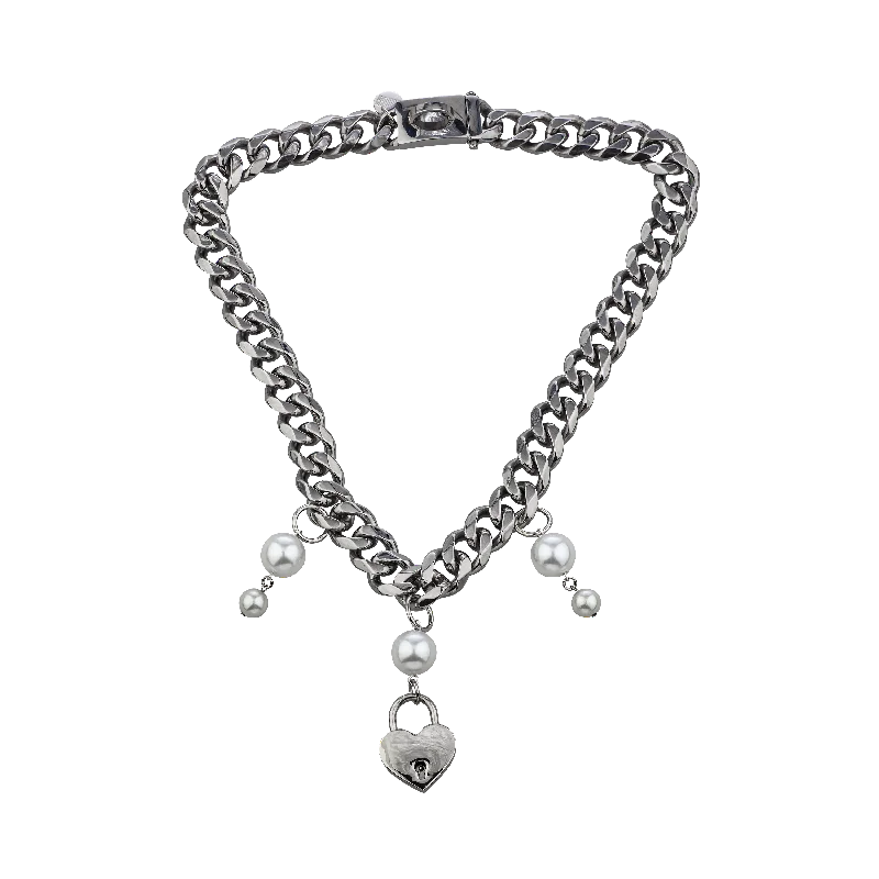 Pearl Pendant Necklace-HEART OF SEDUCTION NECKLACE