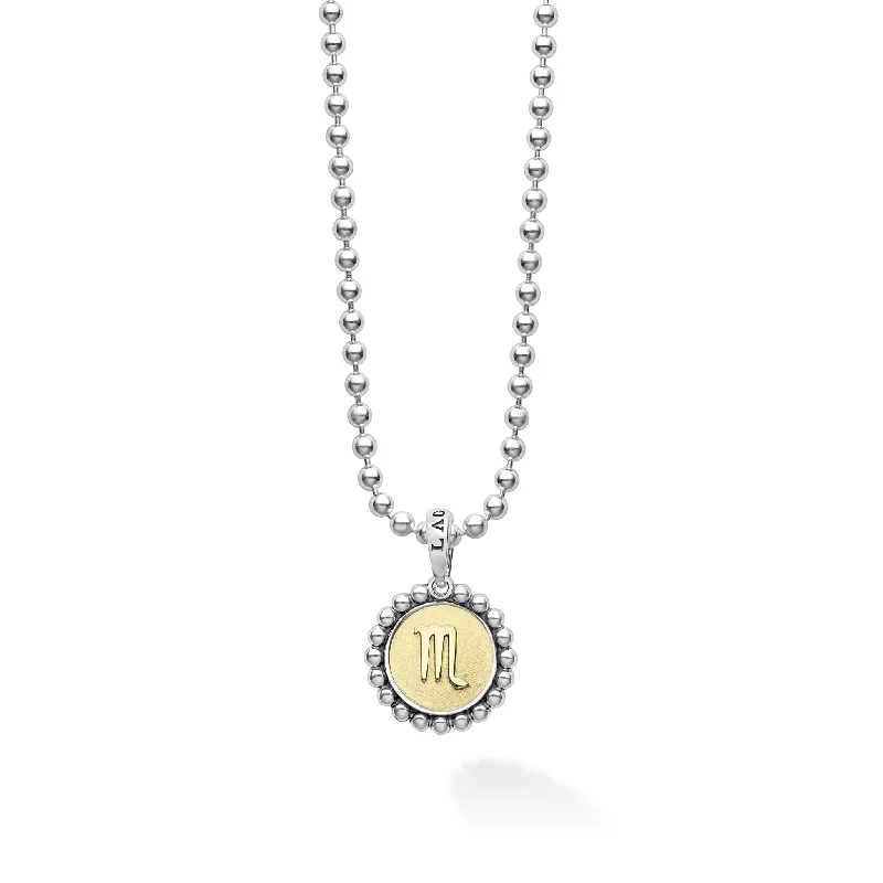 Simple Bar Necklace-Signature Caviar Scorpio Zodiac Charm Necklace