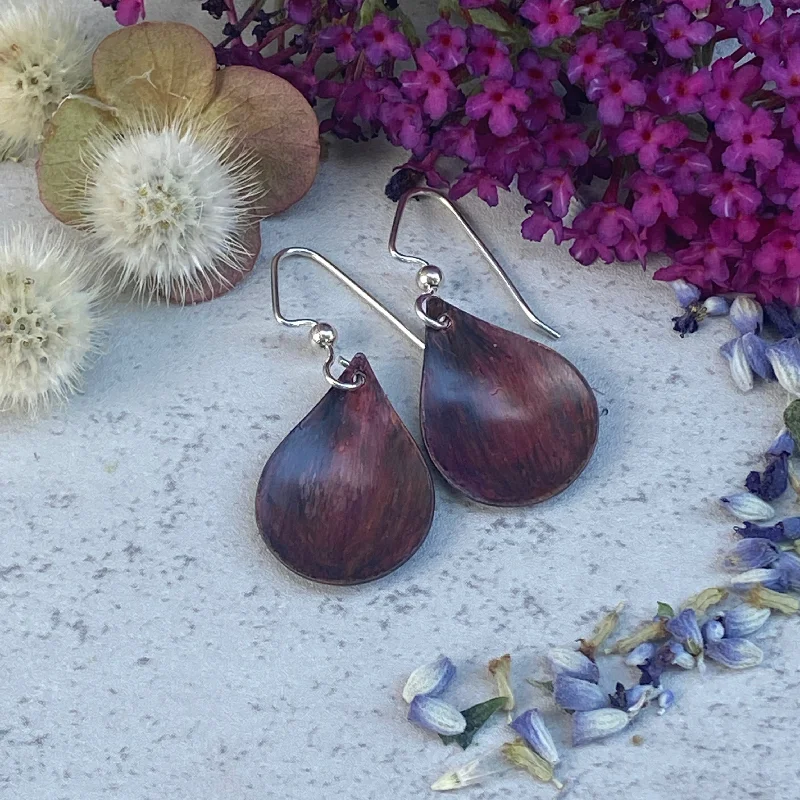 Large Gold Earrings-Large Petal Prismacolor Earrings