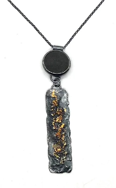 Gold Name Necklace-Rock and Bark pendant