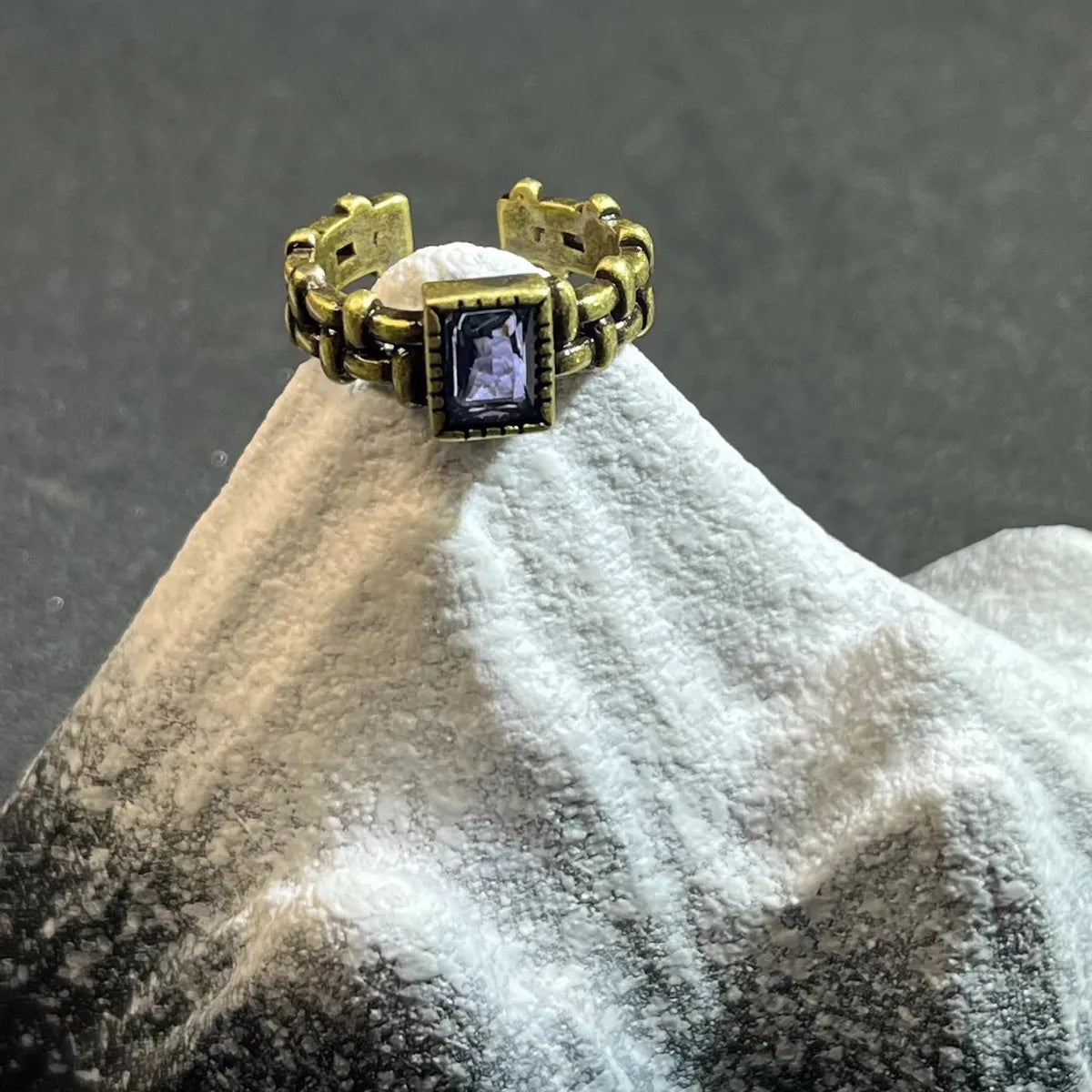 Square Stone Purple Ring