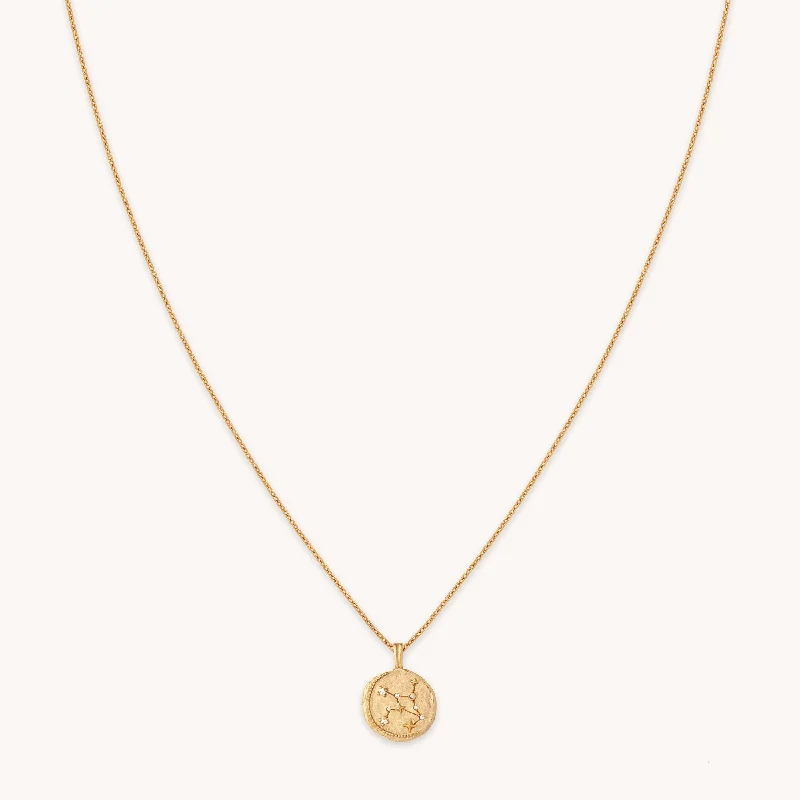 Fashionable Choker Necklace-Virgo Zodiac Pendant Necklace in Gold