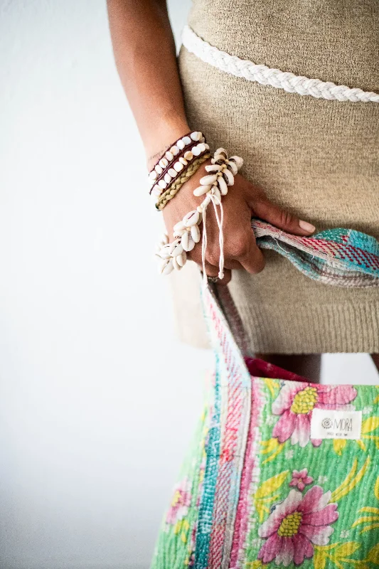 Pearl and Gemstone Bracelet-Sandy Palms Wrap Bracelet