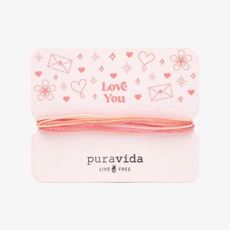 Classic Leather Wrap Bracelet-Love You Bracelet Card