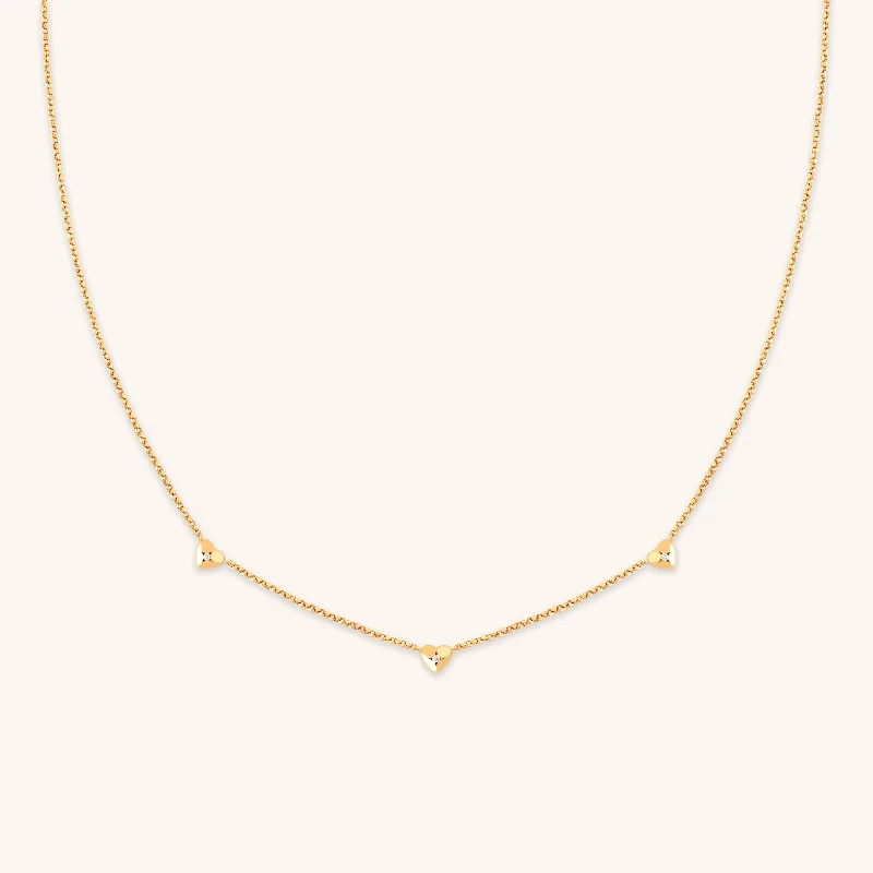 Elegant Gold Necklace-Heart Charm Necklace in Gold