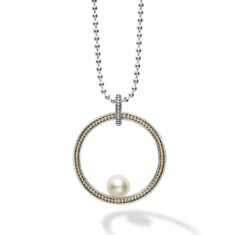 Handmade Pearl Necklace-Luna Circle Pearl Statement Necklace