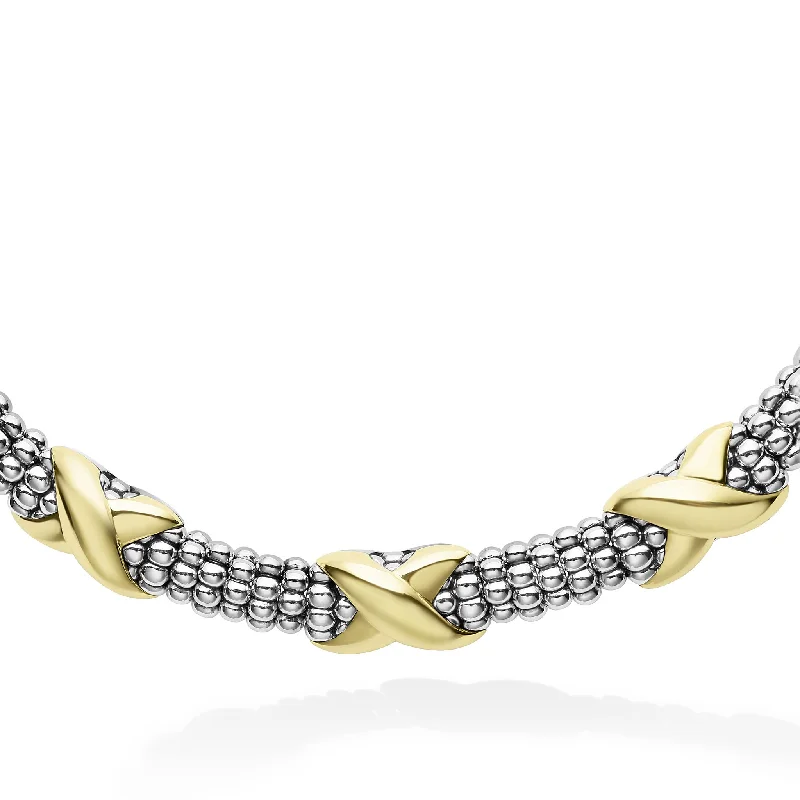 Luxury Gold Necklace-Embrace Five Station X Caviar Necklace