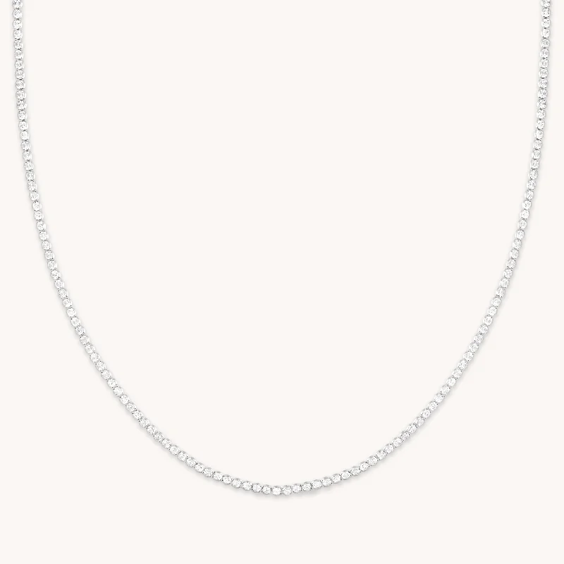 Butterfly Necklace for Women-Gleam Tennis Chain Necklace in Silver