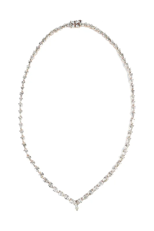 Heart Shaped Necklace-20 ct Diamond Riviera Necklace