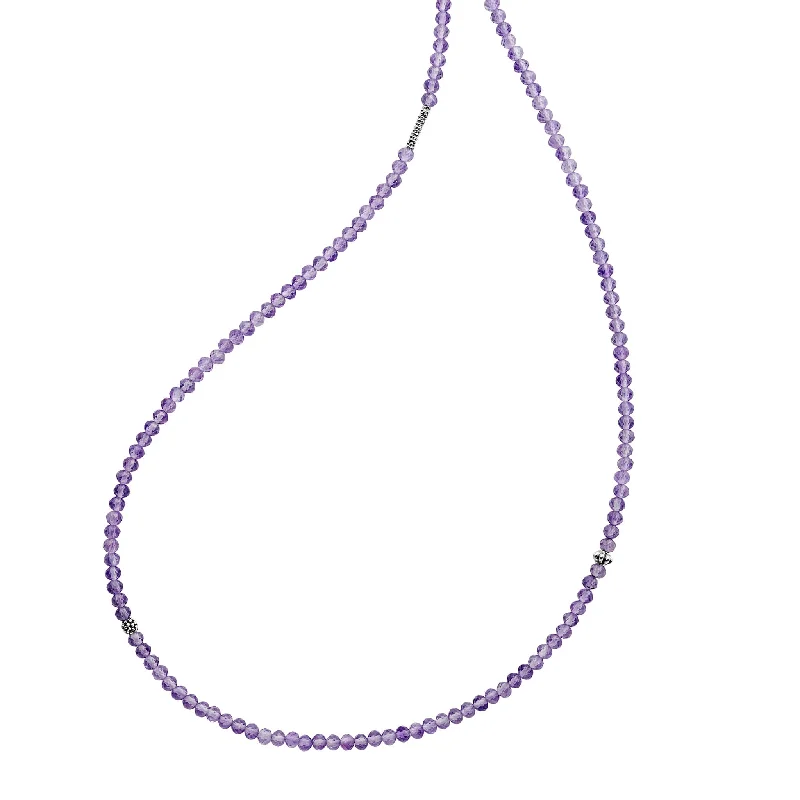 Chunky Gold Necklace-Caviar Icon Amethyst Necklace