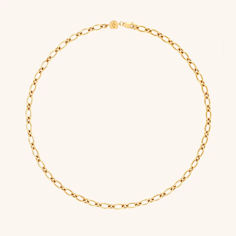 Chunky Chain Necklace-Bold Link Chain Necklace in Gold