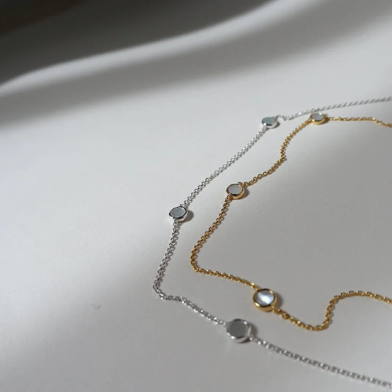 Fashion Gemstone Necklace-'Sigrid' Satellite Chain