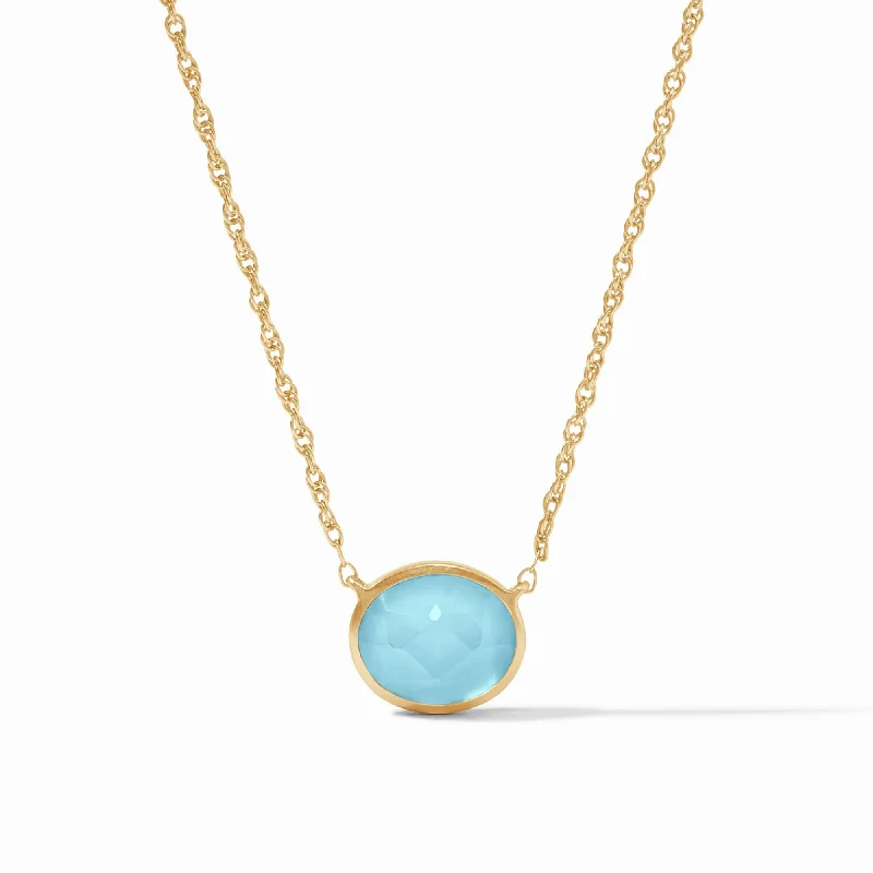 Trendy Gold Necklace-Nassau Solitaire Necklace