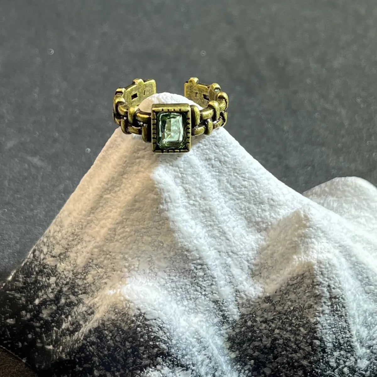 Square Stone Green Ring