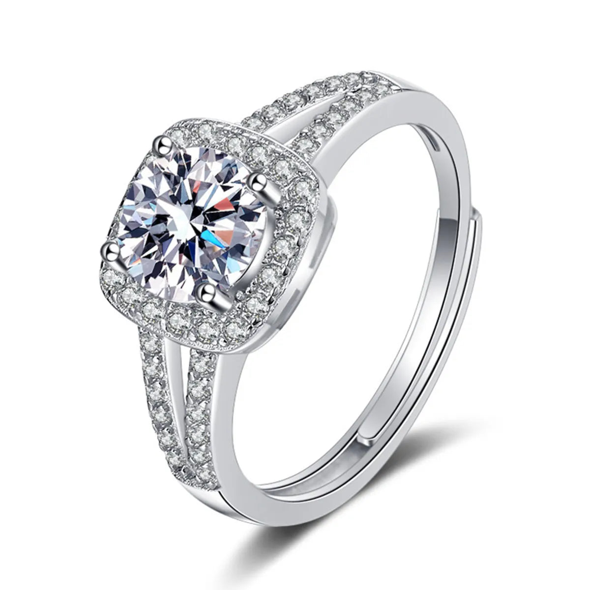 1 Karat Moissanite (White Gold Color)