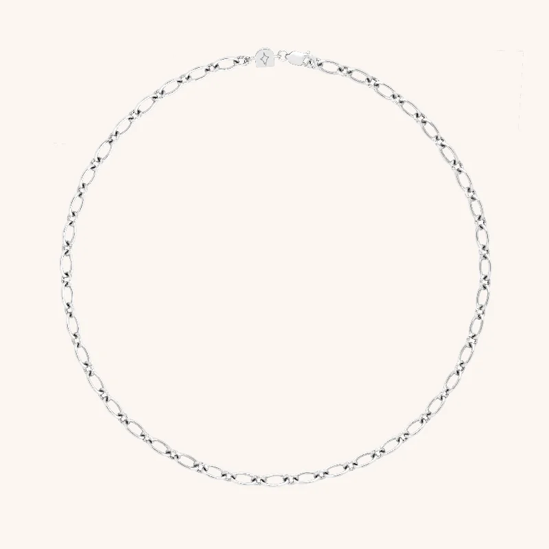 Designer Necklace for Weddings-Bold Link Chain Necklace in Silver