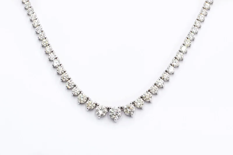 Pearl Drop Necklace-12 ct Diamond Riviera Necklace