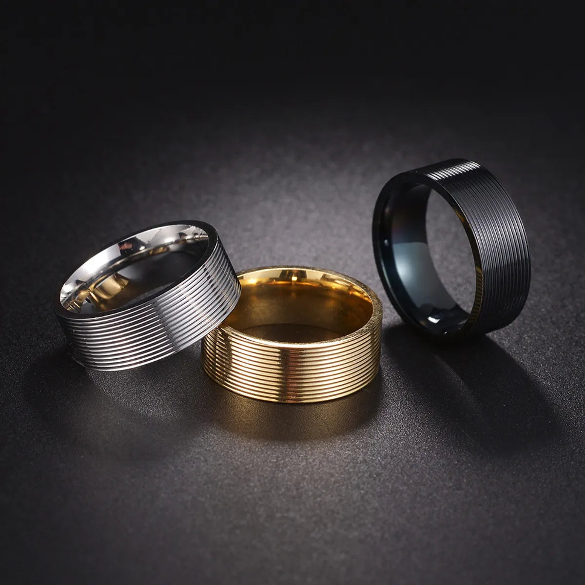 Vintage Silver Ring-Simple Style Geometric 201 Stainless Steel Plating Gold Plated Men'S Rings