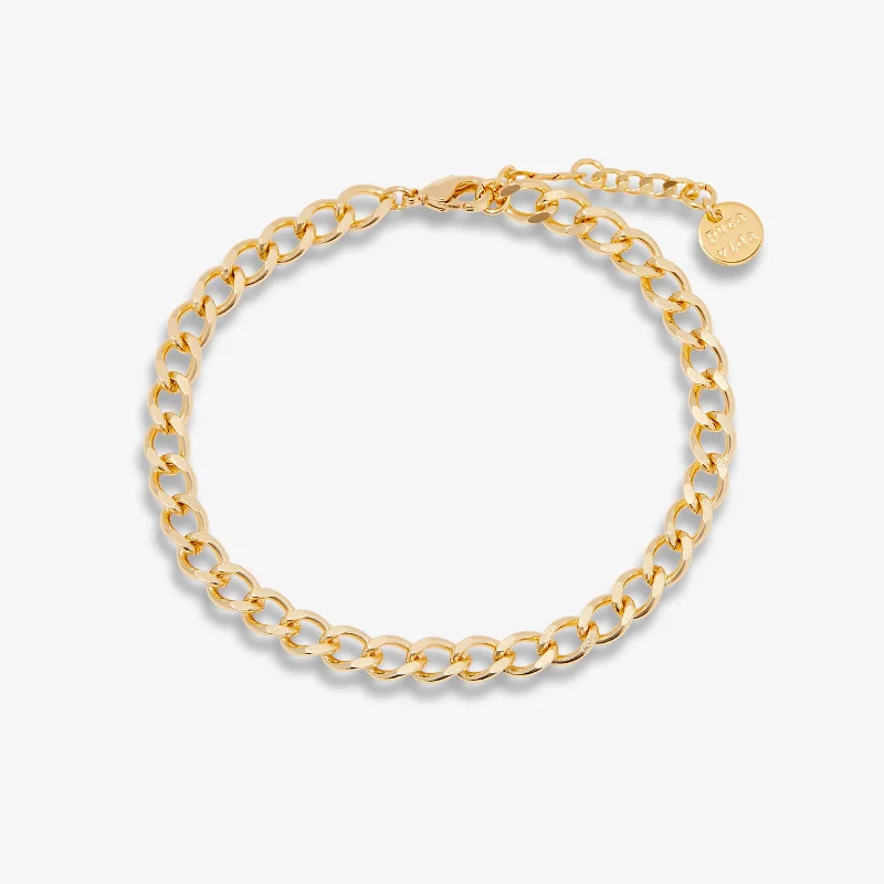 Dainty Gold Chain Bracelet-Harper Curb Chain Bracelet