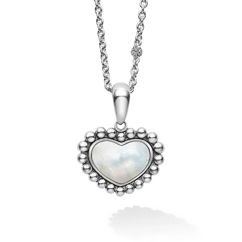 Two-Piece Necklace Set-Maya Mother of Pearl Heart Necklace