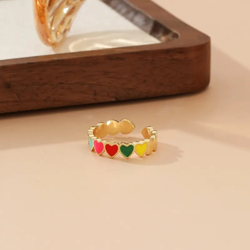 Chunky Gold Ring-Copper Heart Shape Rings