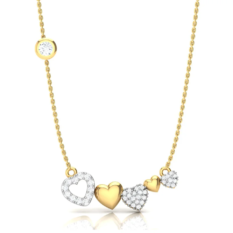 Crystal Charm Necklace-Flying Hearts Love Necklace