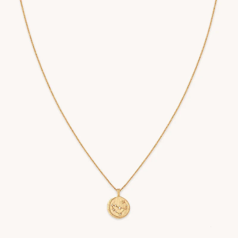 Chic Silver Necklace-Capricorn Zodiac Pendant Necklace in Gold