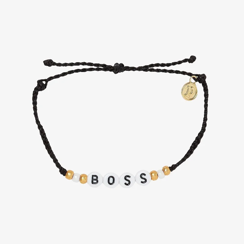 Adjustable Gold Bracelet-Boss Alphabet Bead Bracelet