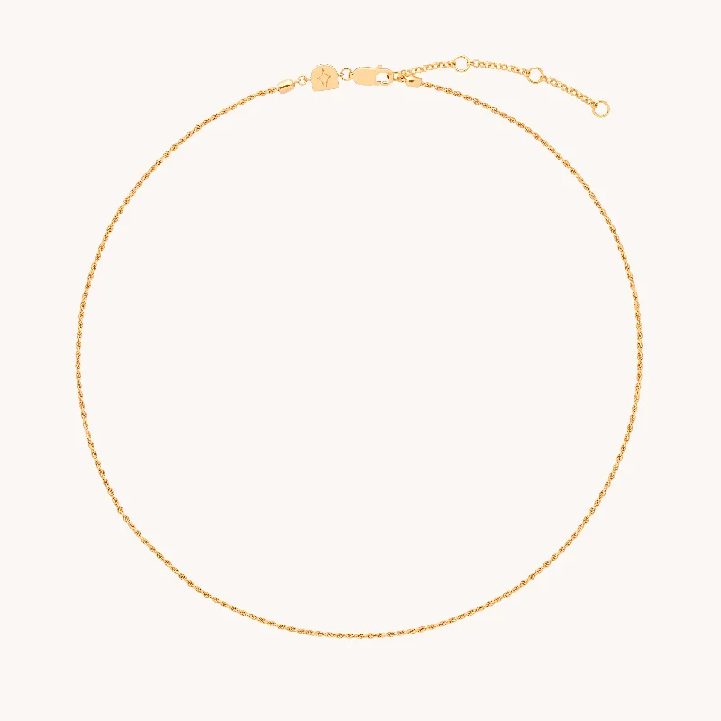 Heart Shaped Gold Necklace-Essential Rope Chain Necklace in Gold