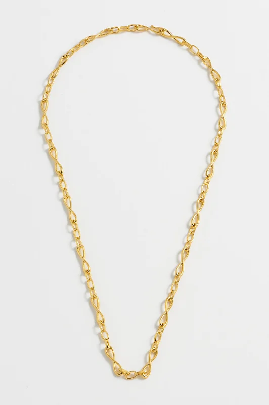 Pearl Charm Necklace-Infinity Loop Chain Necklace