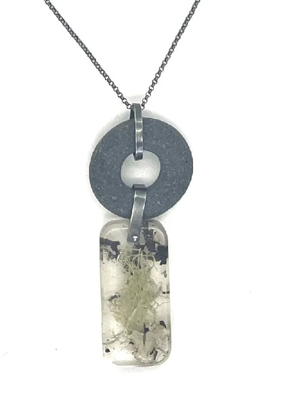 Pearl Charm Necklace-Rock and Lichen Necklace