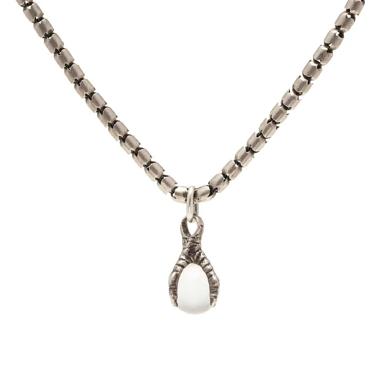 Dainty Necklace for Girls-Victorian Sterling Pools of Light Claw Pendant Necklace