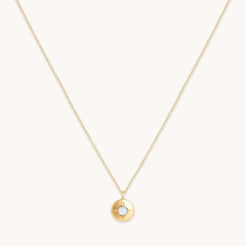 Crystal Necklace for Women-April Topaz Birthstone Necklace in Solid Gold