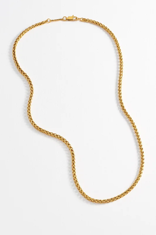 Trendy Silver Necklace-Mens Spiga Chain Necklace