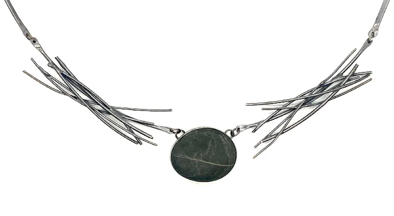 Dainty Diamond Necklace-Rock and Sticks Necklace