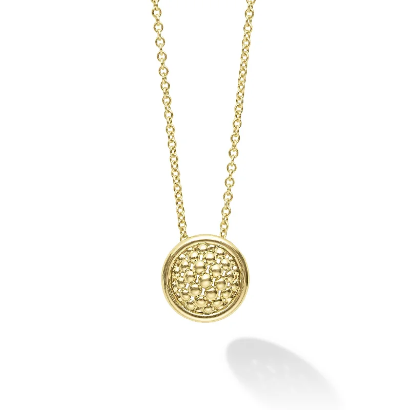 Geometric Gold Necklace-Meridian 18K Gold Circle Pendant Necklace