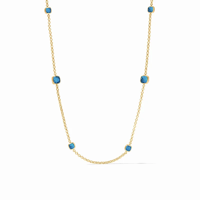 Dainty Silver Necklace-Aquitaine Station Necklace