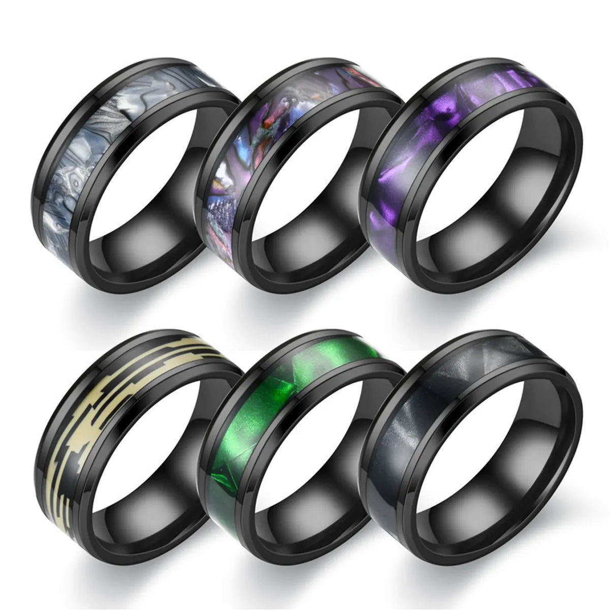 Birthstone Ring Set-Fashion New Colorful Stainless Steel Ring Wholesale Gooddiy