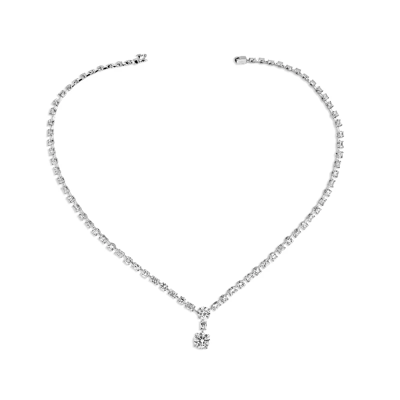 Sterling Silver Chain Necklace-12.75 TW Diamond Necklace