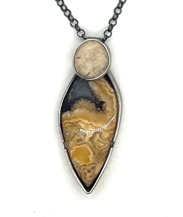 Crystal Necklace for Women-Rock and Crazy Lace Agate Necklace