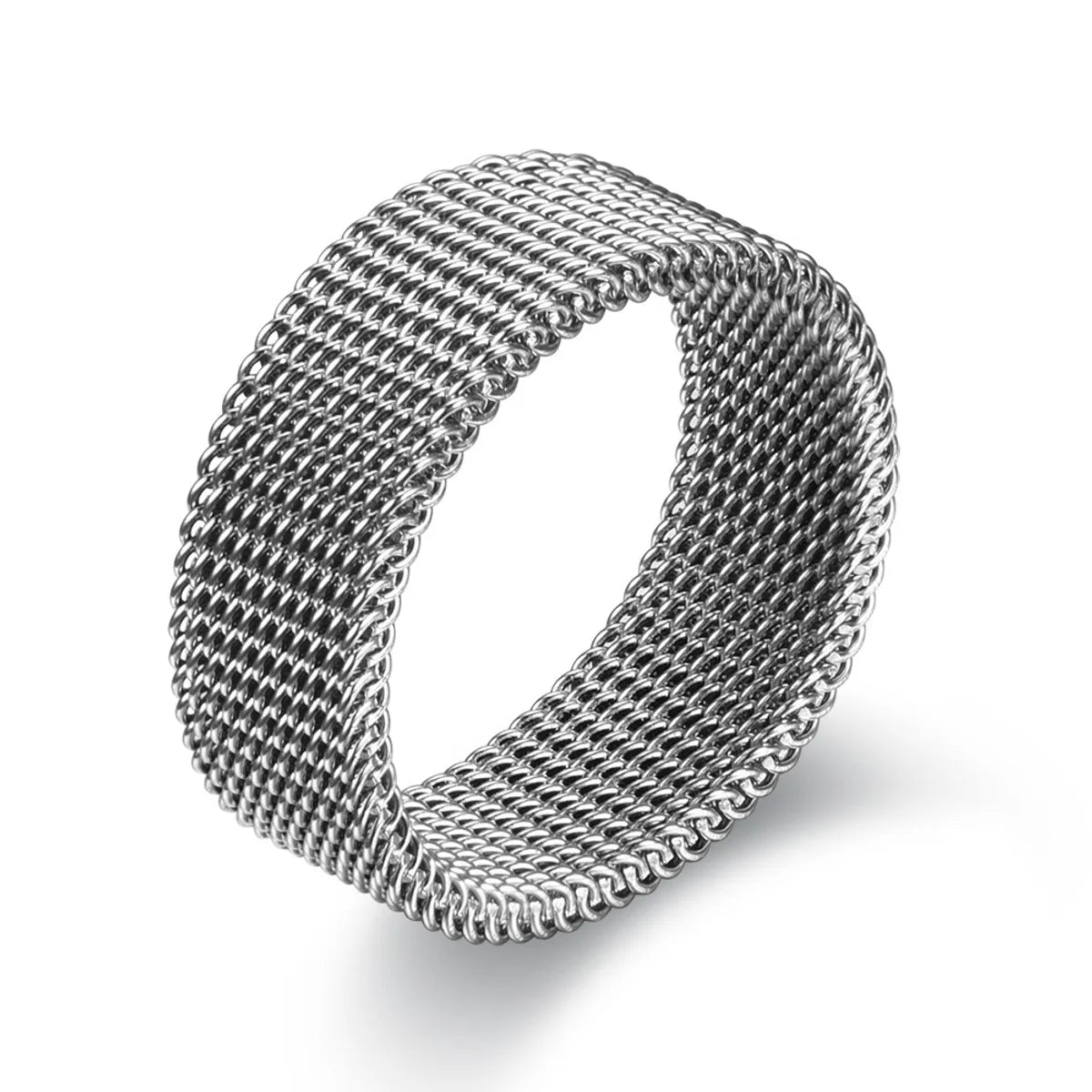 8mm Wide Mesh Ring Steel Color