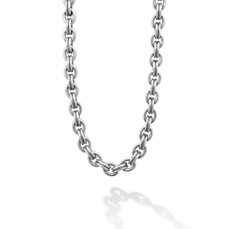 Black Crystal Necklace-Anthem Double Link Chain Necklace | 9.5mm