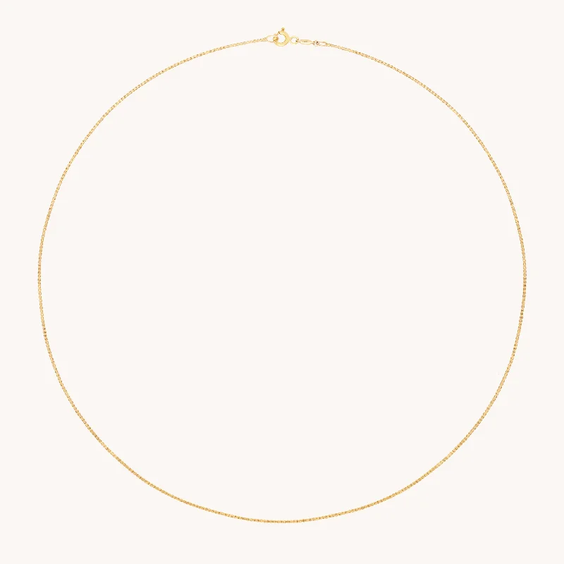 Black Diamond Necklace-Shoreditch Chain Necklace in Solid Gold