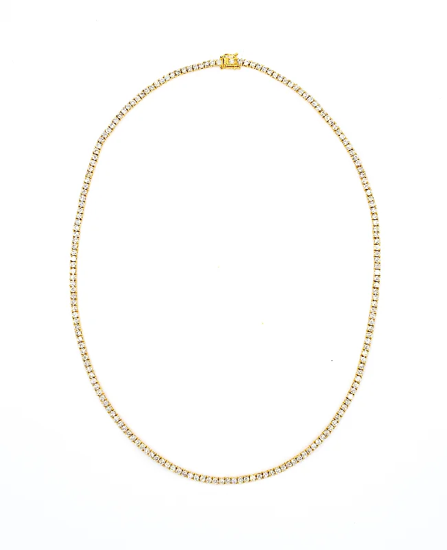 Chunky Chain Necklace-22.79 ctw 14k Yellow Gold Tennis Necklace